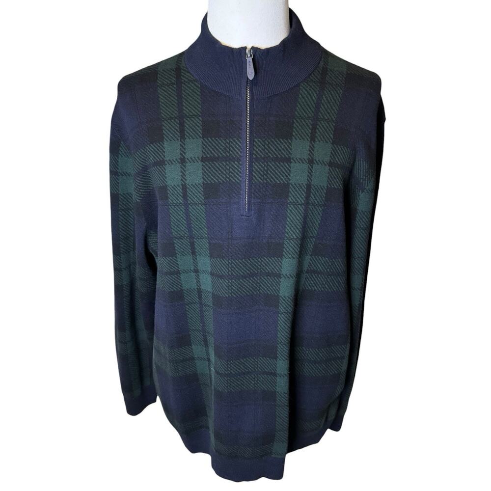 Vineyard Vines NEW Boathouse Blackwatch Plaid Sweater Quarter Zip Men’s 2XL